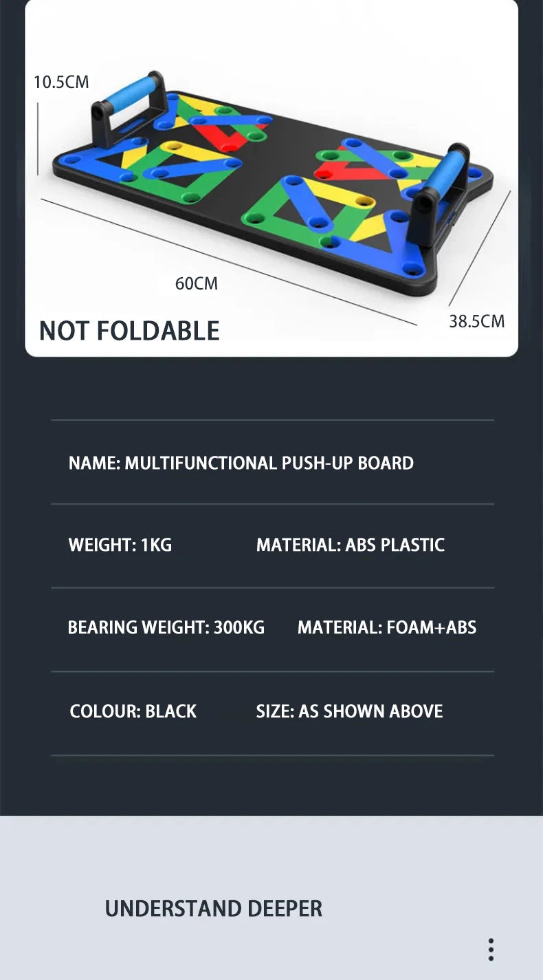 Push-up-Board-Set – Tragbare, multifunktionale Liegestütz-Stangen, klappbares Fitnessgerät für Brust-, Bauch-, Arm- und Rückentraining