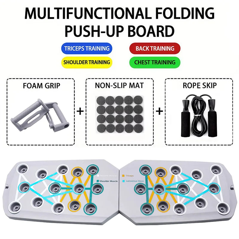 Push-up-Board-Set – Tragbare, multifunktionale Liegestütz-Stangen, klappbares Fitnessgerät für Brust-, Bauch-, Arm- und Rückentraining