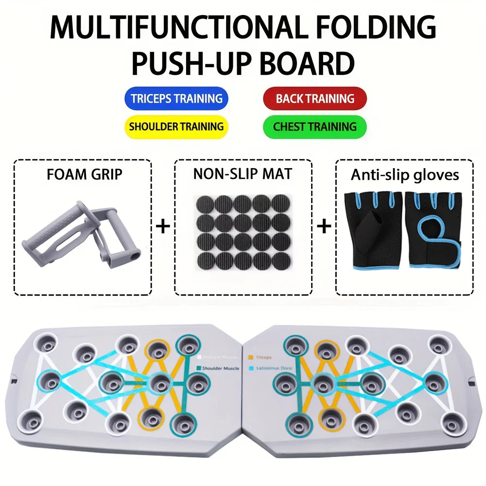 Push-up-Board-Set – Tragbare, multifunktionale Liegestütz-Stangen, klappbares Fitnessgerät für Brust-, Bauch-, Arm- und Rückentraining